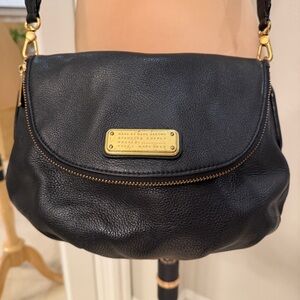 Marc Jacobs Natasha Black Leather Crossbody Bag Pebbled Leather Purse